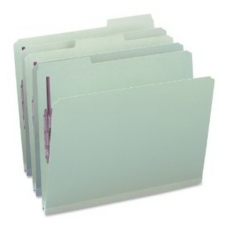 Smead Pressboard File Folders with SafeSHIELD Fasteners, Letter Size, 1/3 Cut Tab, Two Fasteners