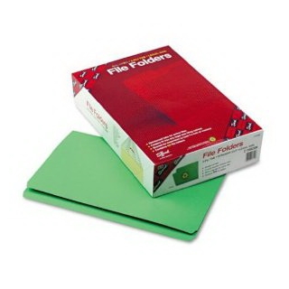 Smead Straight Cut File Folders, Heavy Duty Reinforced Tab, Legal Size, Green, 100 per Box (17110)