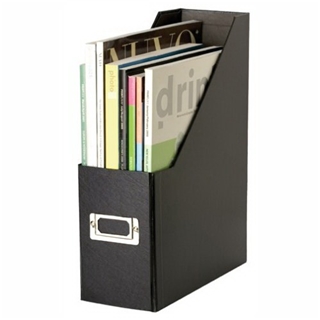 Snap-N-Store Fiberboard Magazine File with PVC Laminate, 12.25 x 3.88 x 9.75 Inches, Black (SNS01565)