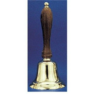 Solid Brass Hand Bell, 8-1/2" High, Natural Wood Handle; no. AU-48102