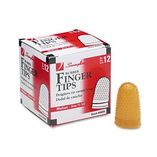 Swingline Rubber Finger Tips, Size 11.5, Medium, 5/8 Inch Diameter, Amber, 12 Tips per Box (S7054035)