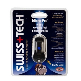 Swiss Tech SSSDL Micro Pro C 9 in 1 Keyring Tool with Light