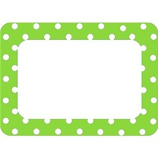 Teacher Created Resources Lime Polka Dots Name Tags, No. 2 (5174)