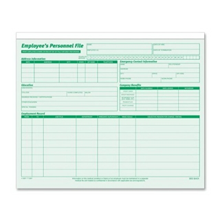 TOPS 3287 TOPS Employee Record File Folders, Straight Cut, Personnel, Letter, GN 20/Pack