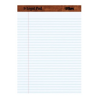 TOPS The Legal Pad Legal Pad, 8-1/2 x 11-3/4 Inches, Perforated, White, Legal/Wide Rule, 50 Sheets per Pad, 12 Pads per Pack (7533)