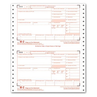 TOPS W-2 Tax Forms for Dot Matrix Printers and Typewriters, Continuous Format, 9.5 x 11 Inches, White