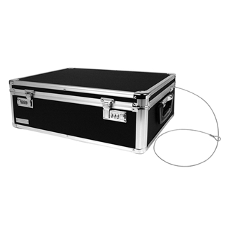Vaultz Locking Storage Box, 6 x 18 x 13 Inches, Black VZ00323