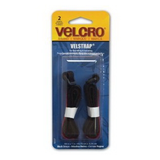 Velcro Velstrap Cinch Straps, 18 x 1 Inches, Black, 2 Pack (90107)