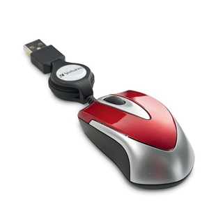Verbatim Optical Mini Travel Mouse, Red 97255 Personal Computers