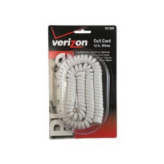 Verizon TL96175 12 Foot Coil Phone Cord (White)