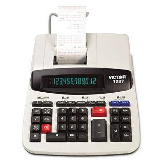 Victor 1297 Two-Color Printing Calculator CALCULATOR,12 DIGIT,WE BW2193NN (Pack of2)
