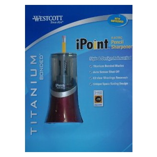 Westcott iPoint Electric Pencil Sharpener Titanium Bonded - Black Cherry