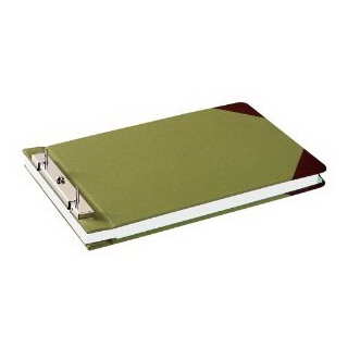 Wilson Jones Canvas Sectional Storage Post Binder For 8-1/2 X 14 Sheets, 4-1/4" Post Spacing, Green Canvas, W278-32A
