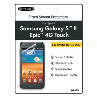 WriteRight 9260701 Screen Protectors for Samsung Galaxy S II/Epic 4G Touch for Sprint - 3 Pack - Retail Packaging - Clear