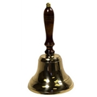 10" Hand Held Maritime Bell with Polished Brass Finish and W...