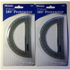 2 in Lot Bazic 6" 180 Degree Protractor with Beveled Edges N...