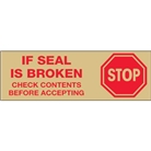 2" x 110 yds. - "Stop If Seal Is Broken" Tan (18 Pack) Tape ...