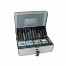 3-in-1 Cash-Change-Storage Steel Security Box w/Key Lock, Pe...