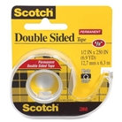 3M Double-Sided Tape with Dispenser, Permanent, 1/2 X 250 In...