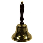8" Hand Held Maritime Bell with Polished Brass Finish and Wo...