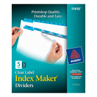 Avery Index Maker Clear Label Dividers, Easy Apply Label Str...