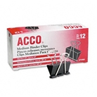 ACCO Metal Binder Clips, Medium Size, 1.25 Inch Width, 0.63 ...