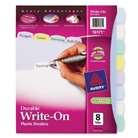 Avery Translucent Durable Write-On Plastic Dividers, 8-Tab S...