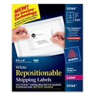 Avery White Repositionable Shipping Labels for Laser Printer...