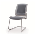 Bodyflex BFSL-GRY Sled Base Side Chair with Silver Frame and...