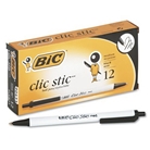 Bic Clic Stic Retractable Ball Pen, Medium Point (1.0 mm), B...