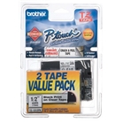 Brother 1/2" Laminated Black on Clear Tape (2 Pack of TZ131)...