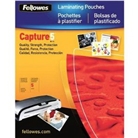Fellowes Capture 5 Mil Letter Glossy Laminator Pouches, 100 Pack