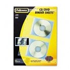 Fellowes CD/DVD Protector Sheets for Three-Ring Binder, 10/P...