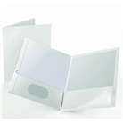 Oxford Laminated White 100 Sheet Capacity Two-Pocket Portfol...
