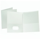 Oxford Twin Pocket White Leatherette-Grained Portfolios 25 C...