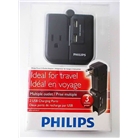 Philips Travel 3 Outlet Adapter with 2 USB Charging Ports SP...
