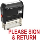 PLEASE SIGN & RETURN Self Inking Rubber Stamp - Red Ink (42A...