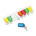 PMC04991 SecurIT Eight Key Wall Rack, White/Multi-Colored Tags
