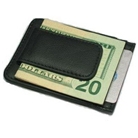 Printed grain cow hide leather money clip with magnet