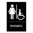 Quartet ADA Approved Women's Restroom Sign, Wheelchair Acces...