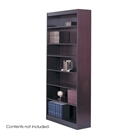 Safco 7-Shelf Reinforced Square-Edge Veneer Bookcase, Mahoga...