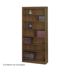 Safco 7-Shelf Reinforced Square-Edge Veneer Bookcase, Walnut...