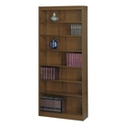 Safco 7-Shelf Square-Edge Veneer Bookcase, Walnut for Workpl...