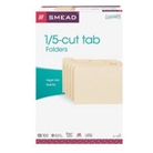 Smead File Folder, Legal Size, 1/5 Cut Tab, Manila, 100 Per ...