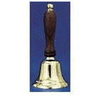 Solid Brass Hand Bell, 10" High, Natural Wood Handle; no. AU...