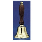 Solid Brass Hand Bell, 6-1/2" High, Natural Wood Handle; no....
