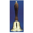 Solid Brass Hand Bell, 8-1/2" High, Natural Wood Handle; no....