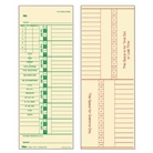 TOPS Weekly Time Cards, Green Ink Front and Back, 3.5 x 9 In...