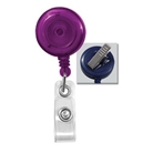 Translucent Purple Retractable Badge Reel With Swivel Spring...