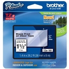 Brother TZe161 Laminated Black on Clear, 1.5 Inch Tape